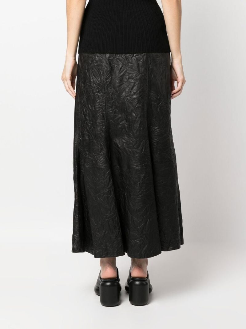 Black Floela High Waist Leather Maxi Skirt