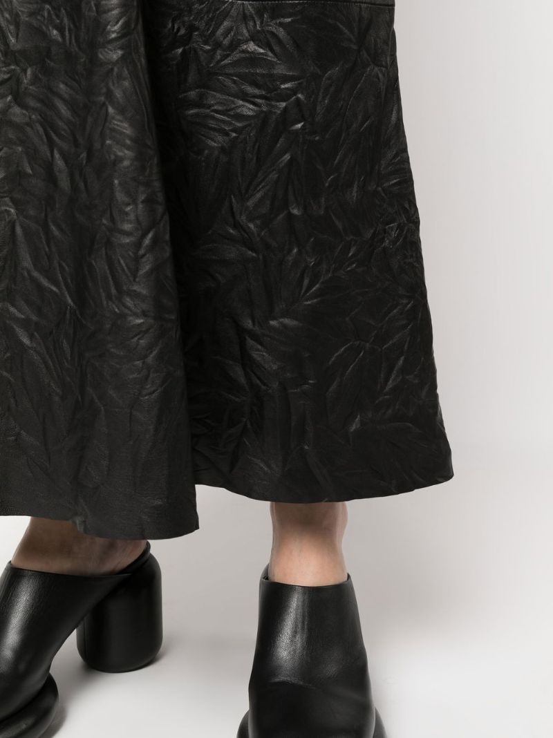 Black Floela High Waist Leather Maxi Skirt