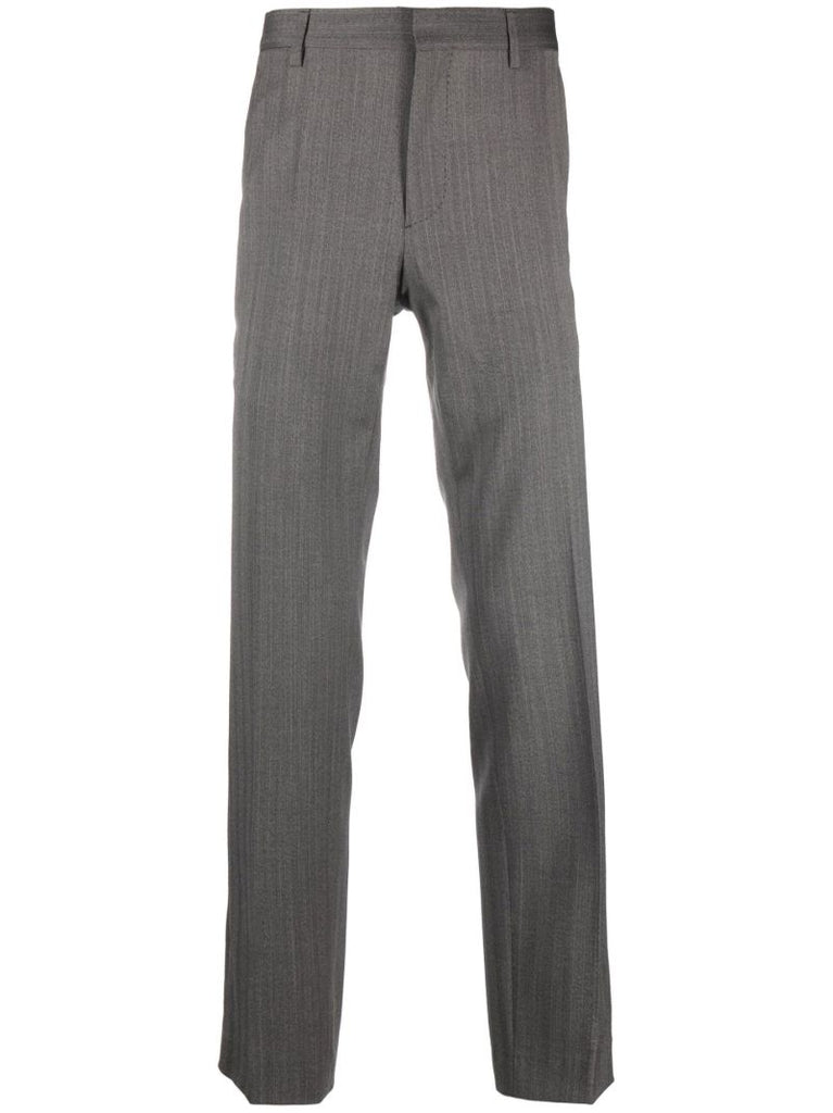 Grey Tailored Wool Trousers