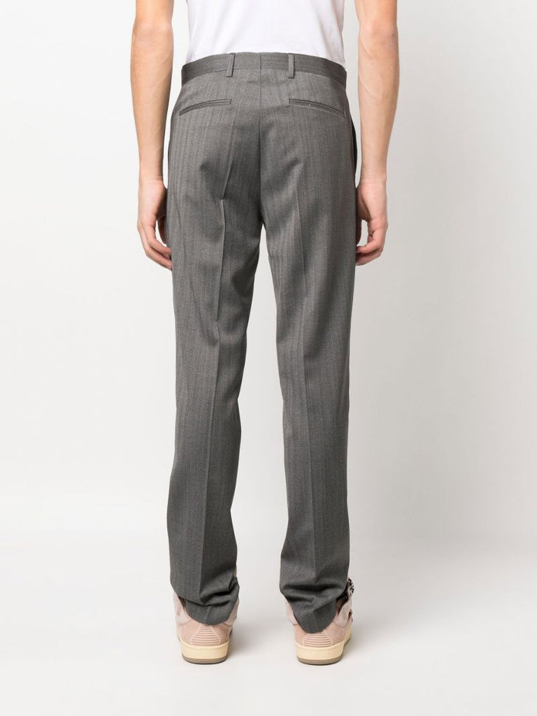Grey Tailored Wool Trousers