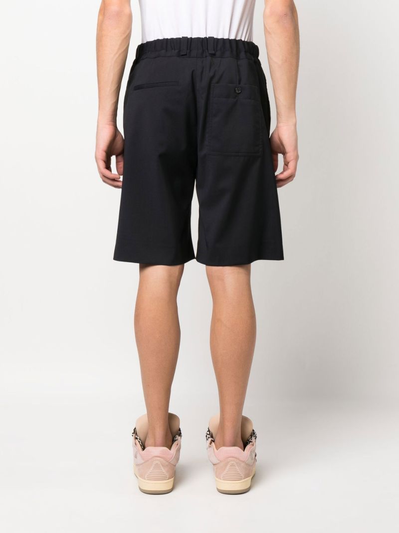 Blue Tailored Knee-length Wool Shorts