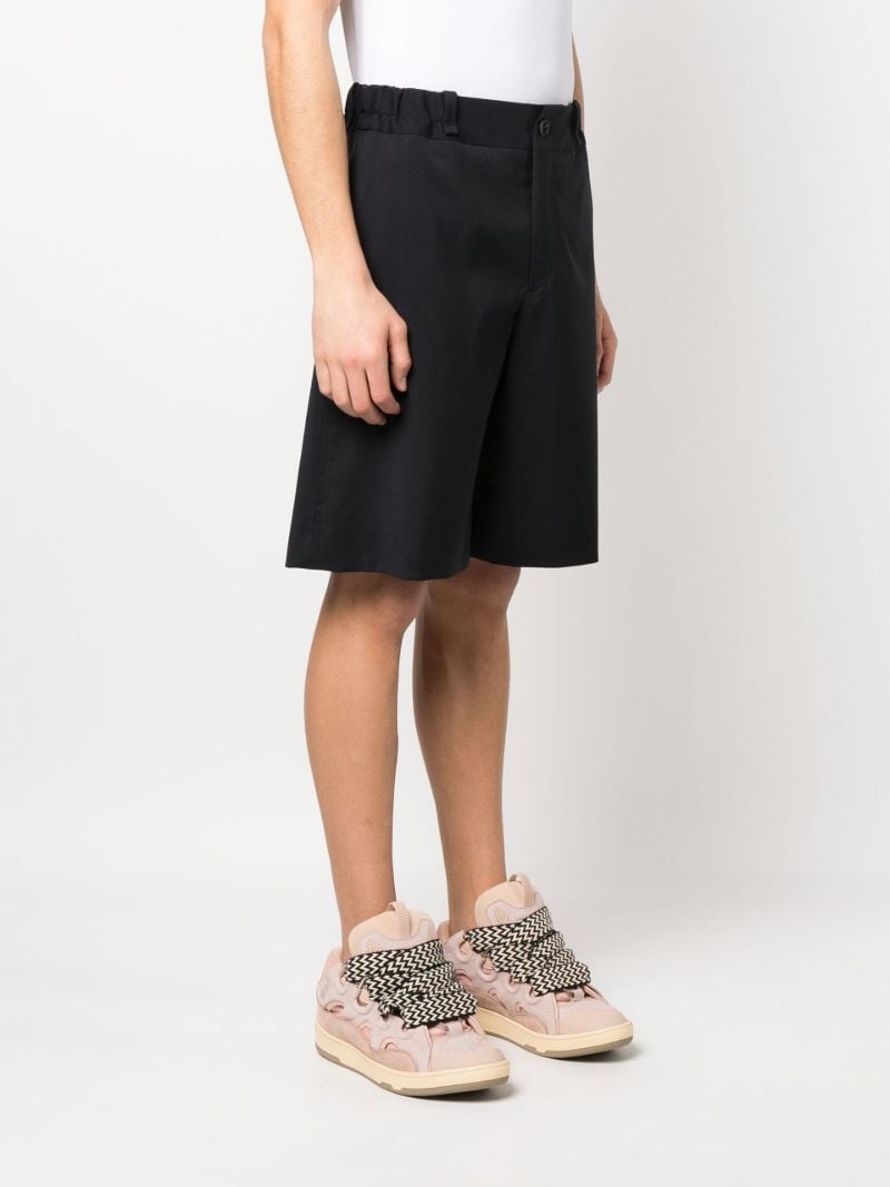 Blue Tailored Knee-length Wool Shorts