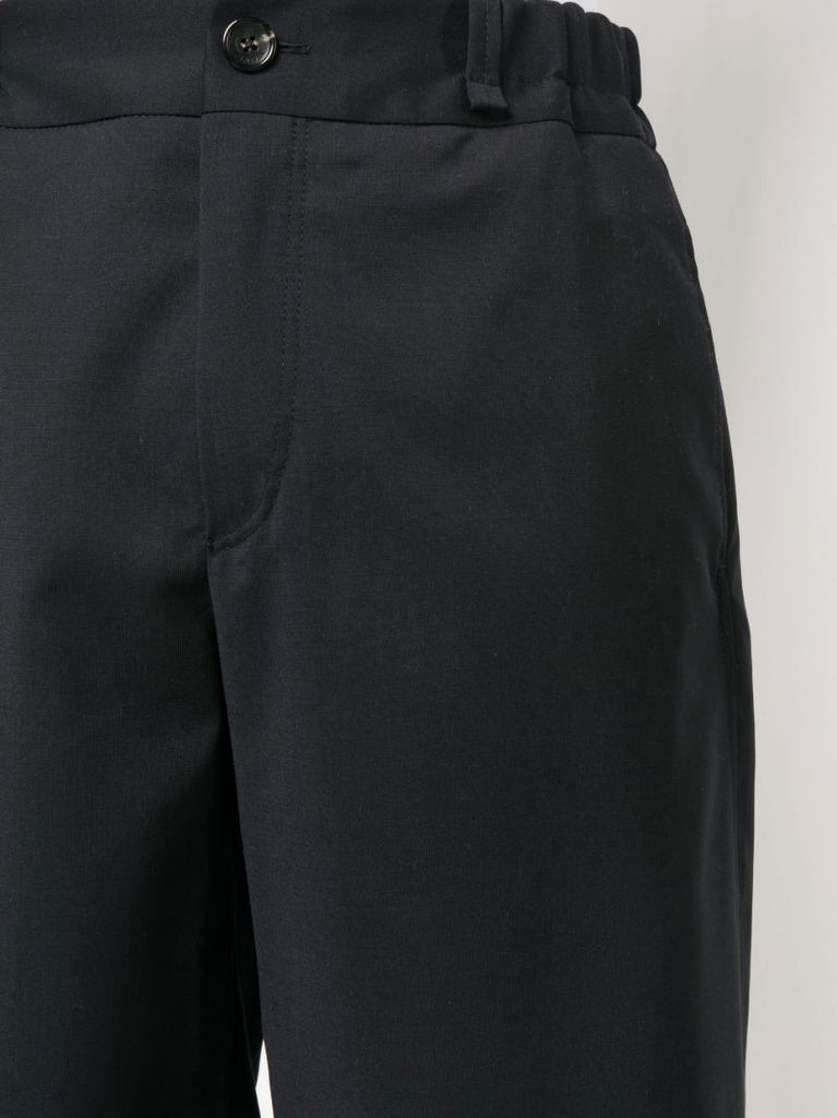 Blue Tailored Knee-length Wool Shorts