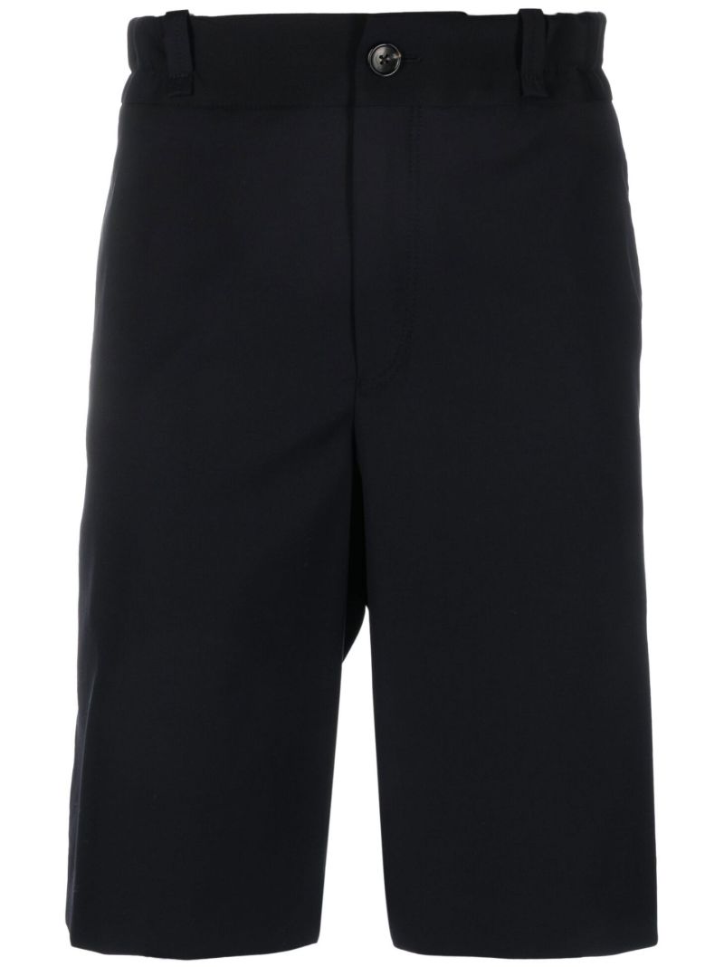 Blue Tailored Knee-length Wool Shorts