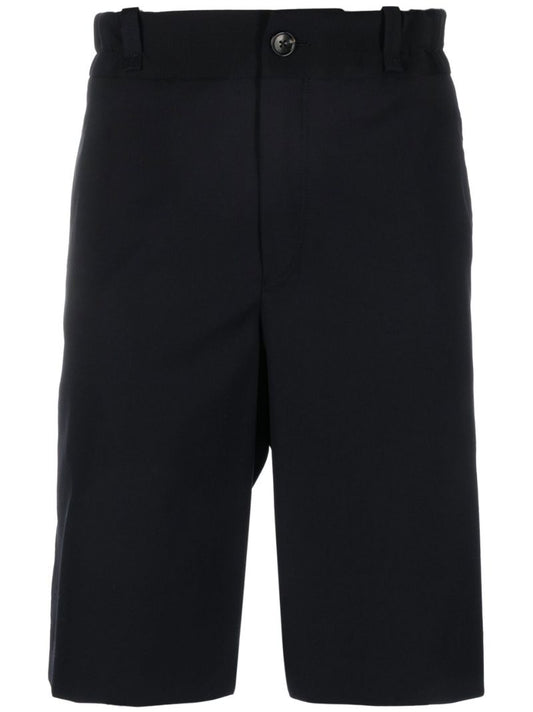 Blue Tailored Knee-length Wool Shorts