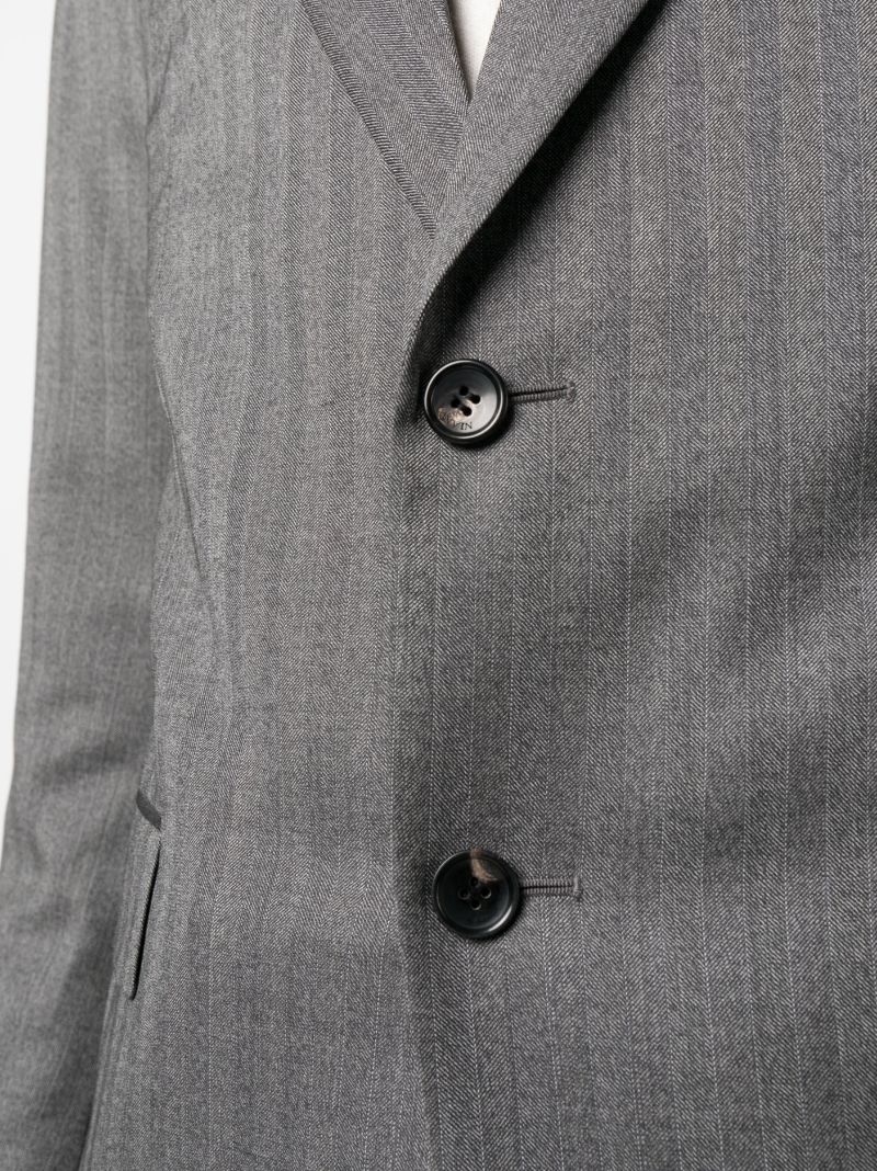 Grey Single Breasted Pinstripe Blazer