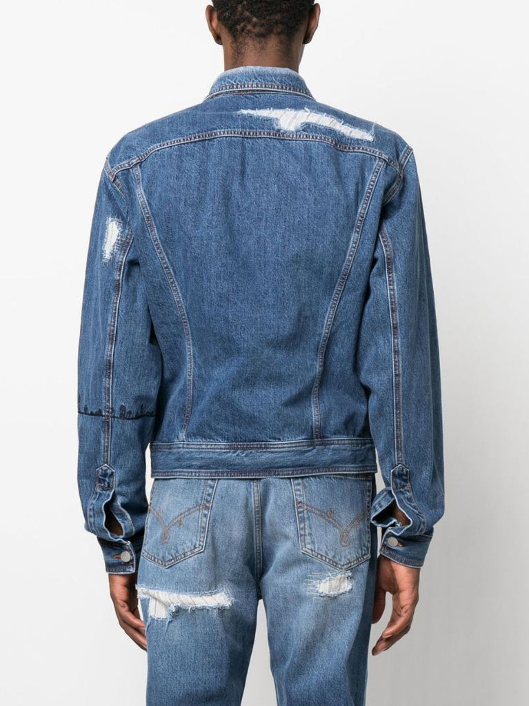 Blue Distressed Denim Jacket