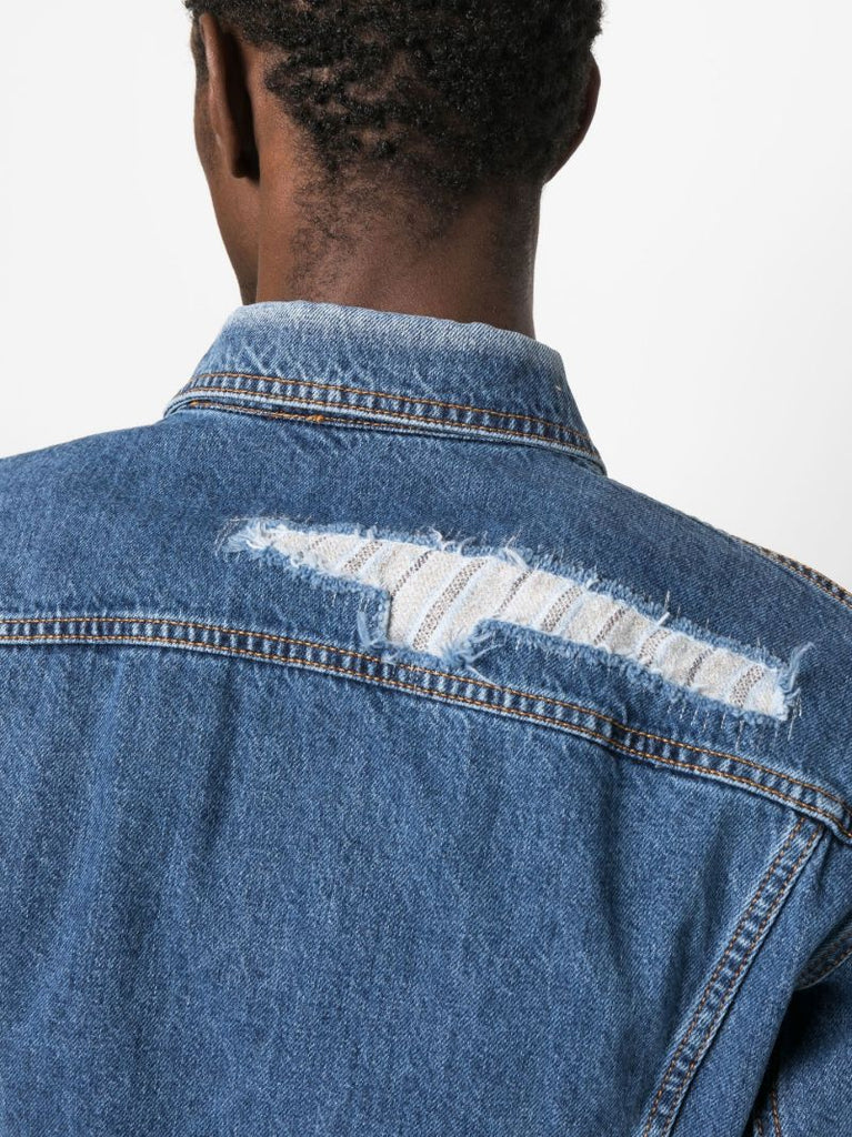 Blue Distressed Denim Jacket