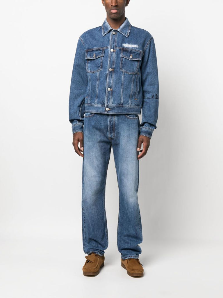 Blue Distressed Denim Jacket