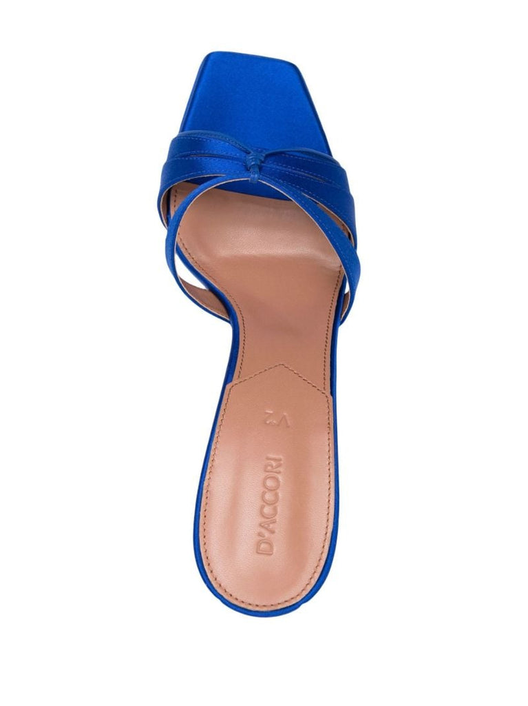 Blue Sienna 130 Platform Satin Mules