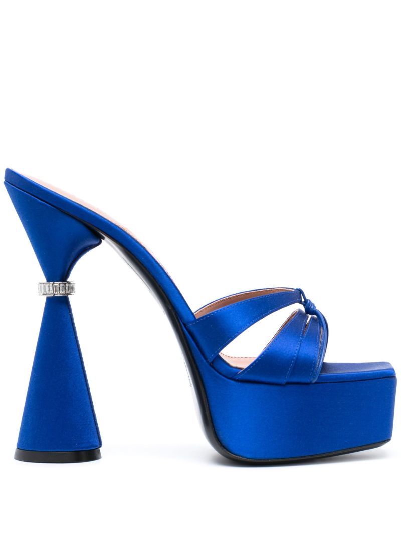 Blue Sienna 130 Platform Satin Mules