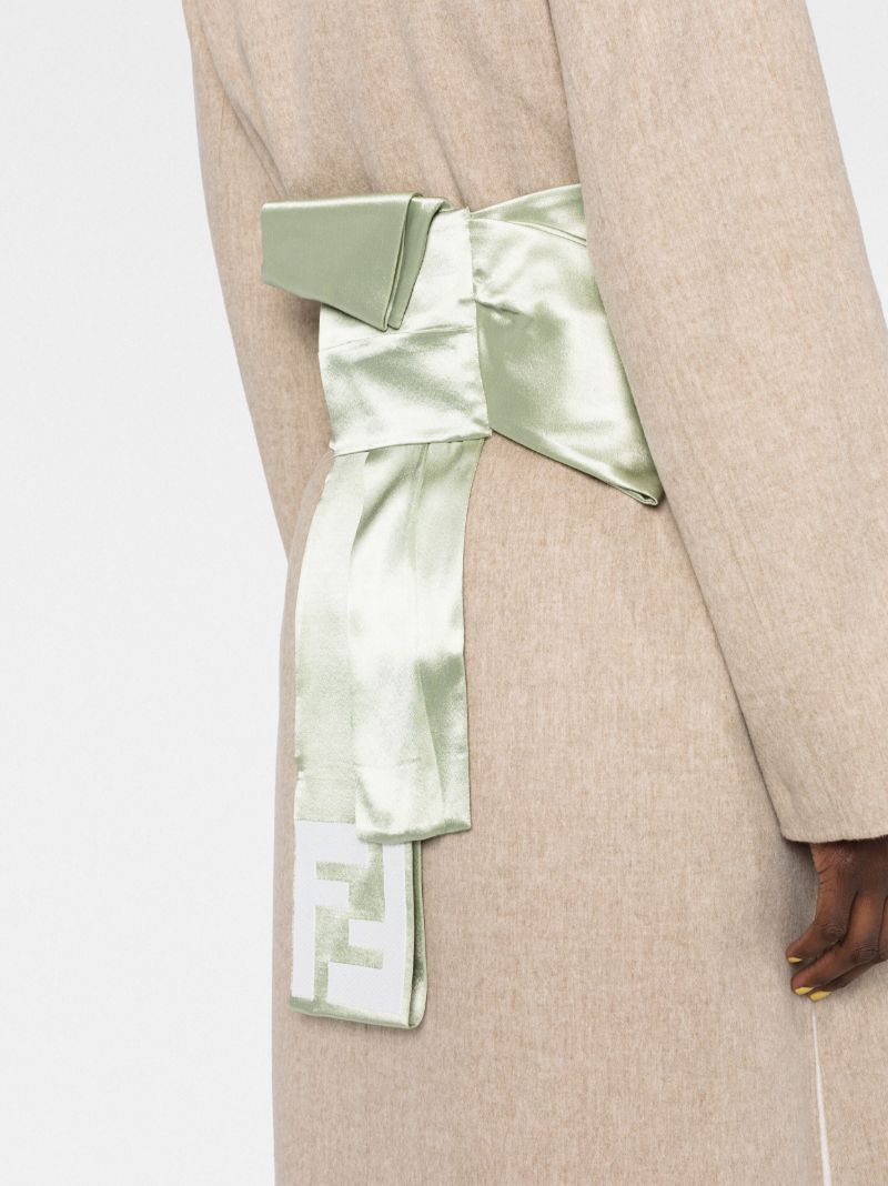 Neutral Belted Wool Overcoat
