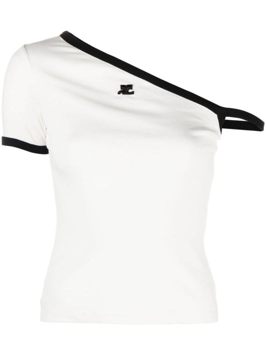 White Asymmetric Cotton T-shirt
