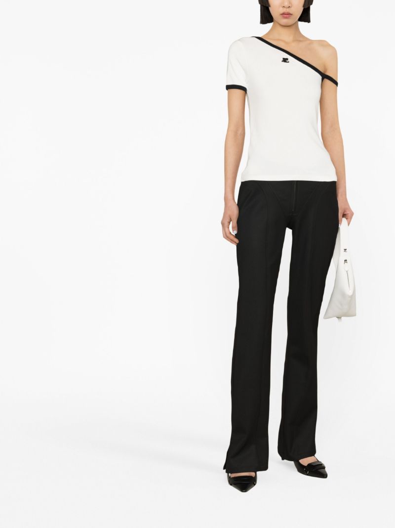 White Asymmetric Cotton T-shirt