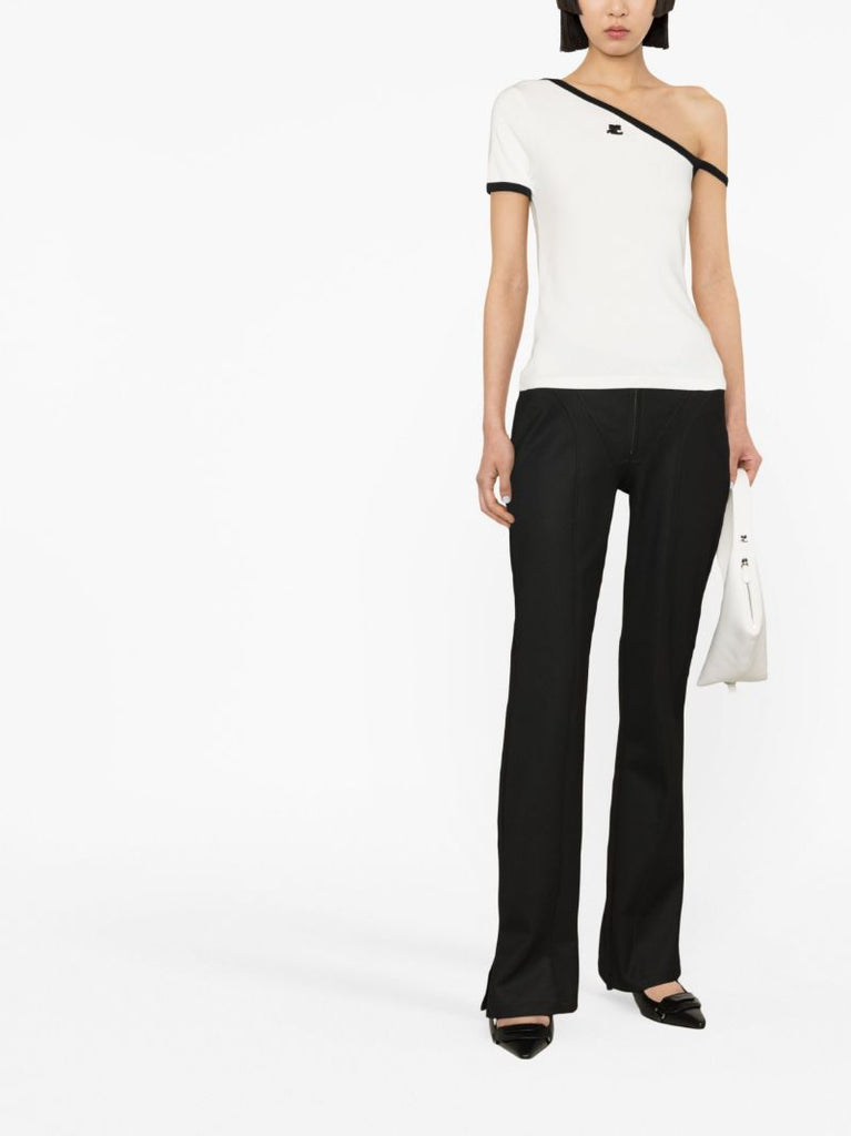 White Asymmetric Cotton T-shirt