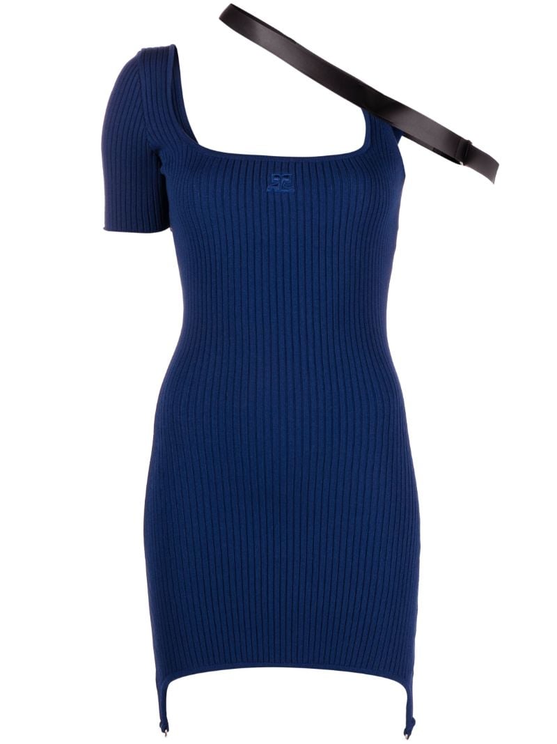 Blue Strap Detail Mini Dress