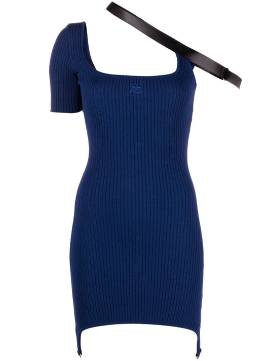 Blue Strap Detail Mini Dress