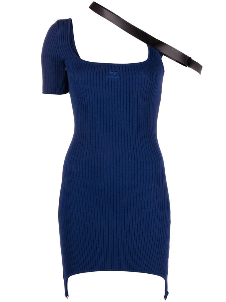 Blue Strap Detail Mini Dress