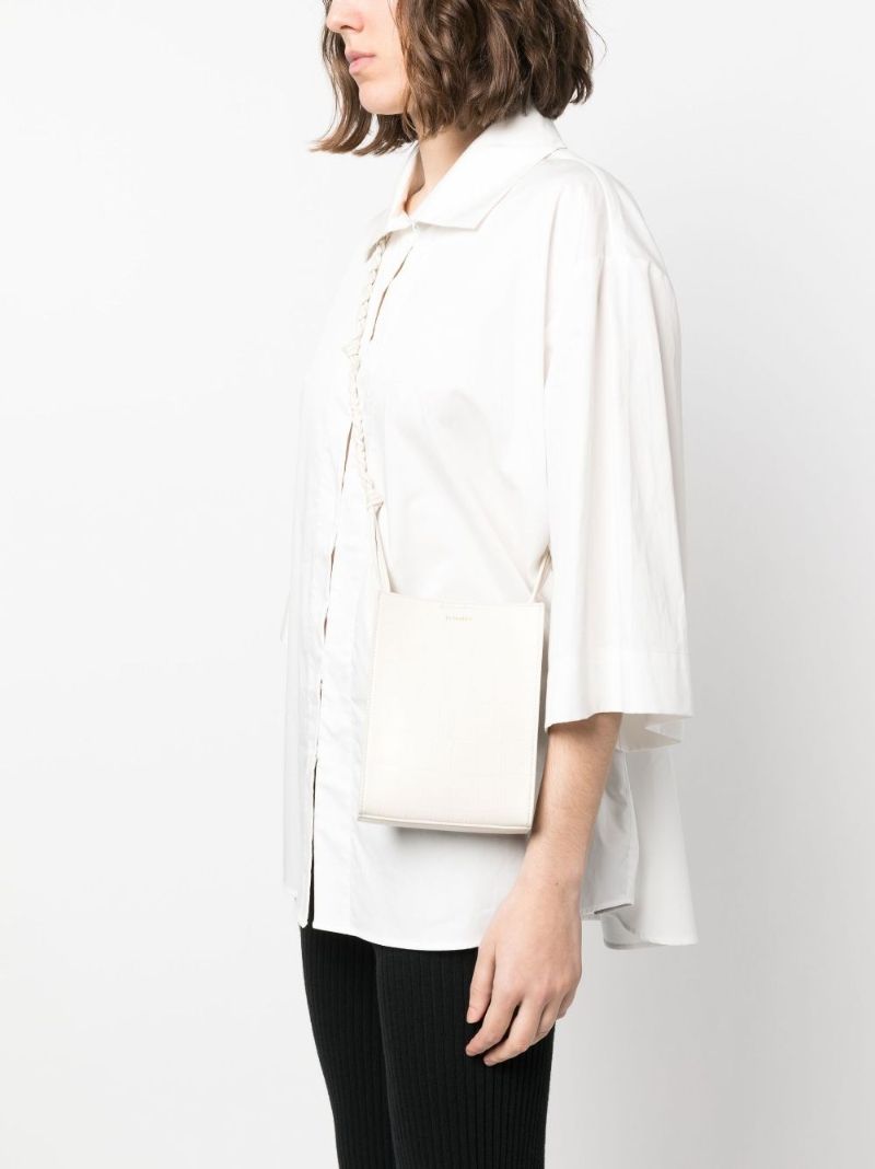 White Tangle Small Leather Cross Body Bag