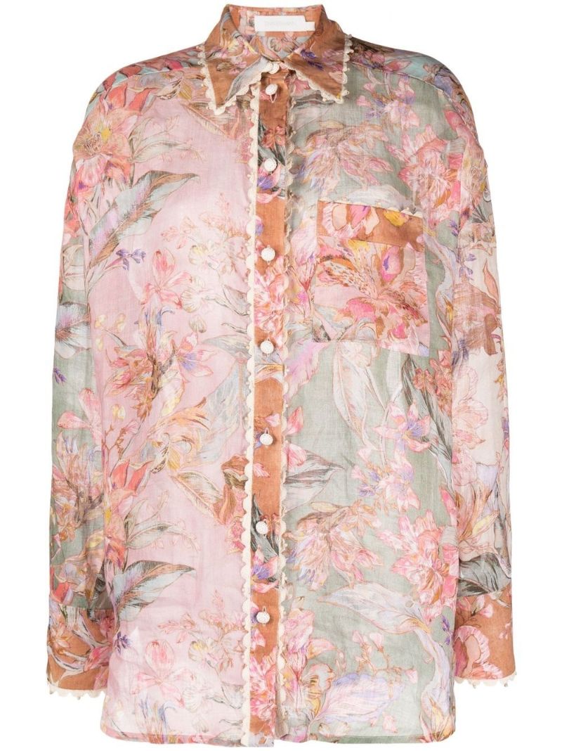 Pink Cira Floral Print Shirt