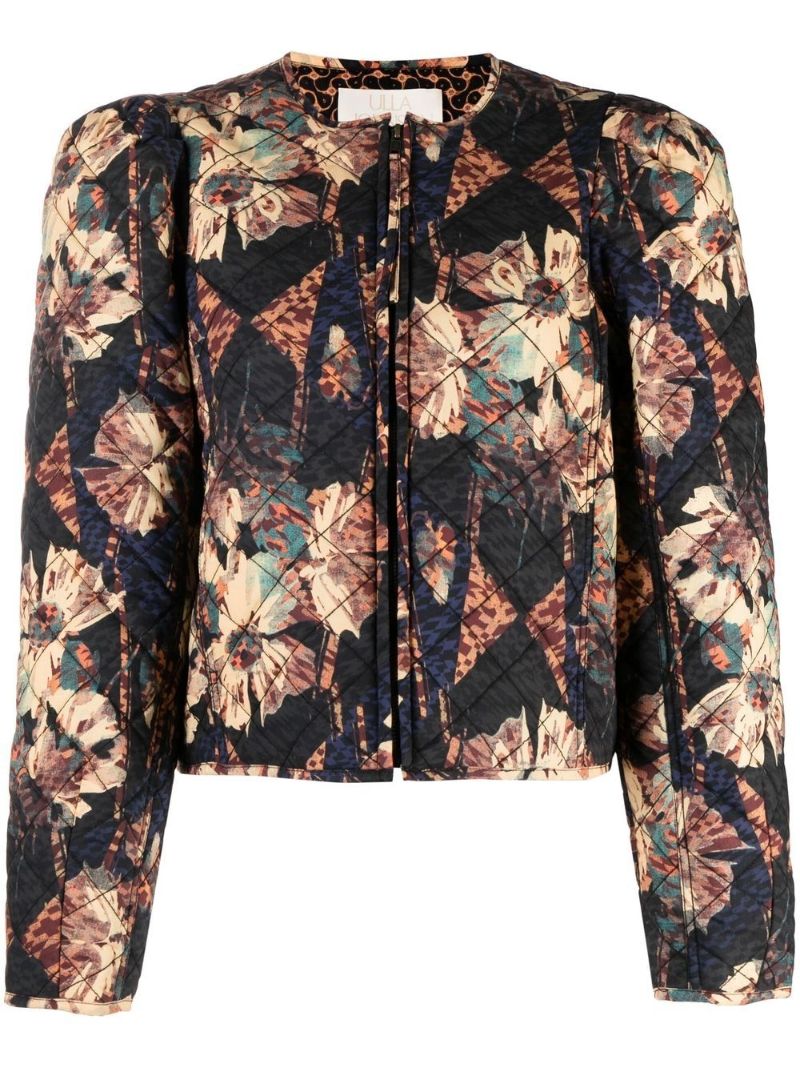 Black Clarisse Quilted Bomber Jacket