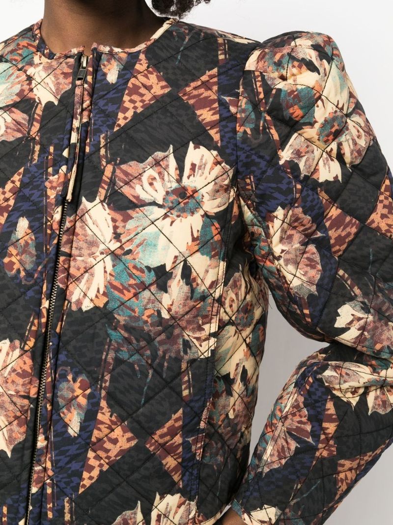 Black Clarisse Quilted Bomber Jacket