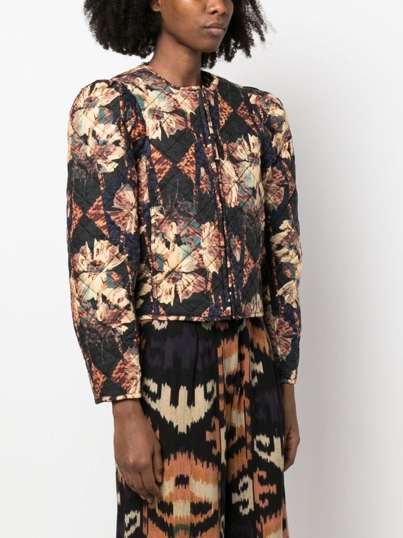 Black Clarisse Quilted Bomber Jacket