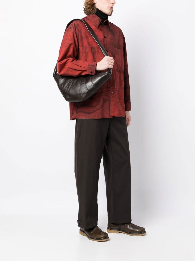Brown Croissant Medium Leather Shoulder Bag