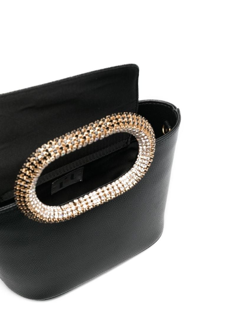 Black Crystal Embellished Top Handle Bag