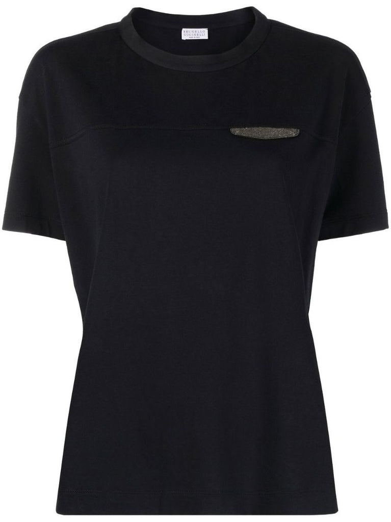 Black Monili Embellished T-shirt