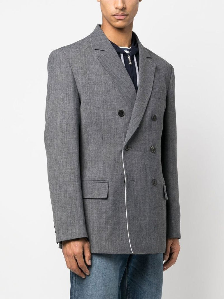 Grey Double-breasted Blazer