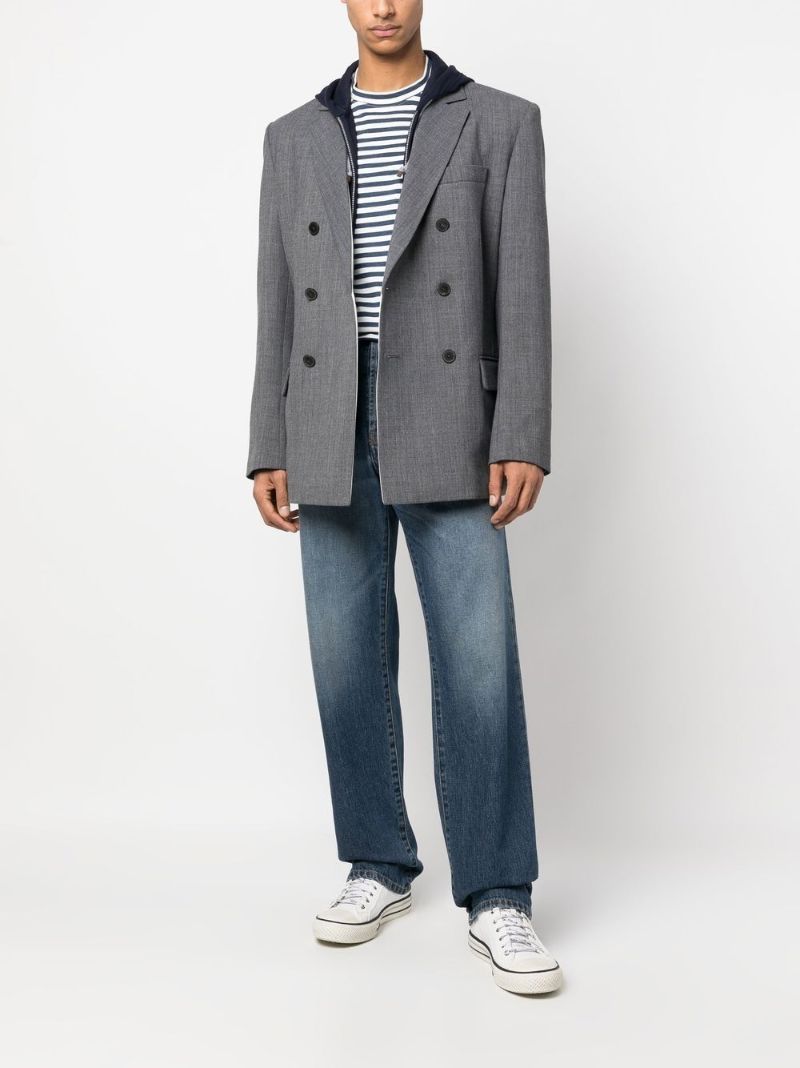 Grey Double-breasted Blazer