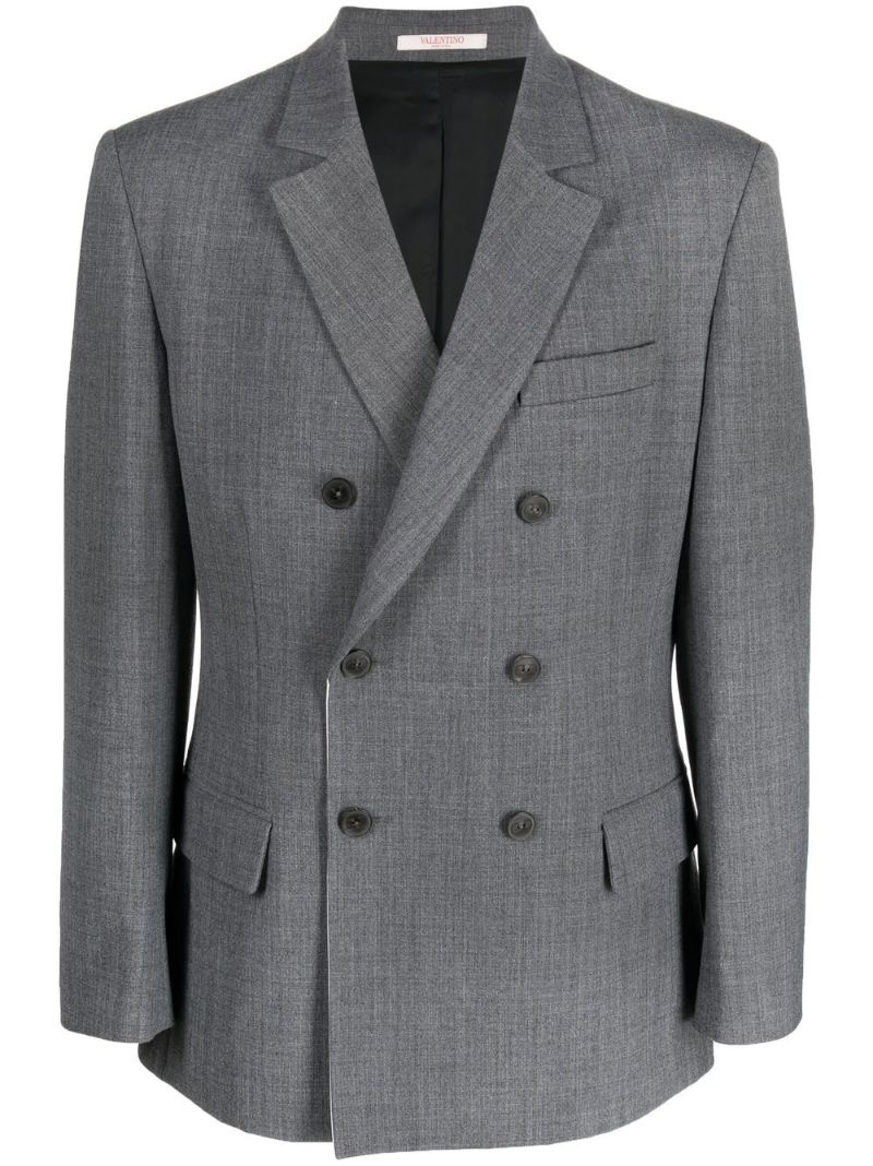 Grey Double-breasted Blazer