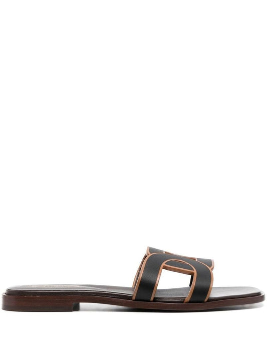 Black Suede Flat Sandals