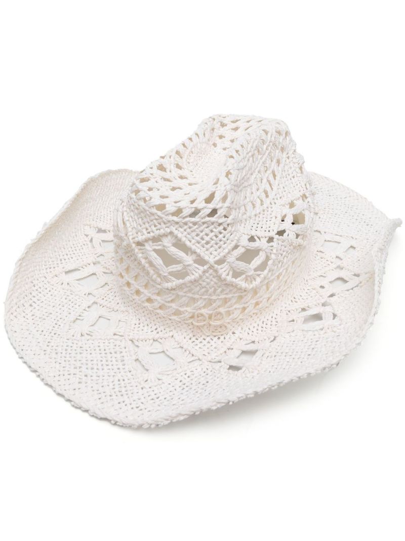 White Straw Cowboy Hat