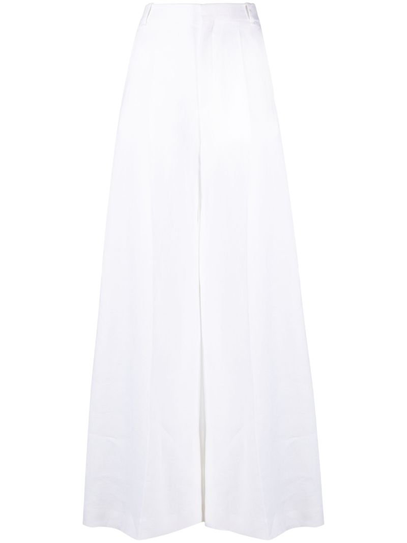 White Wide-leg Trousers