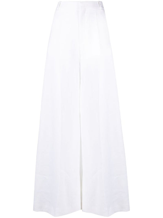 White Wide-leg Trousers