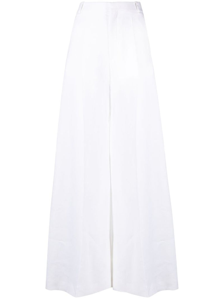 White Wide-leg Trousers