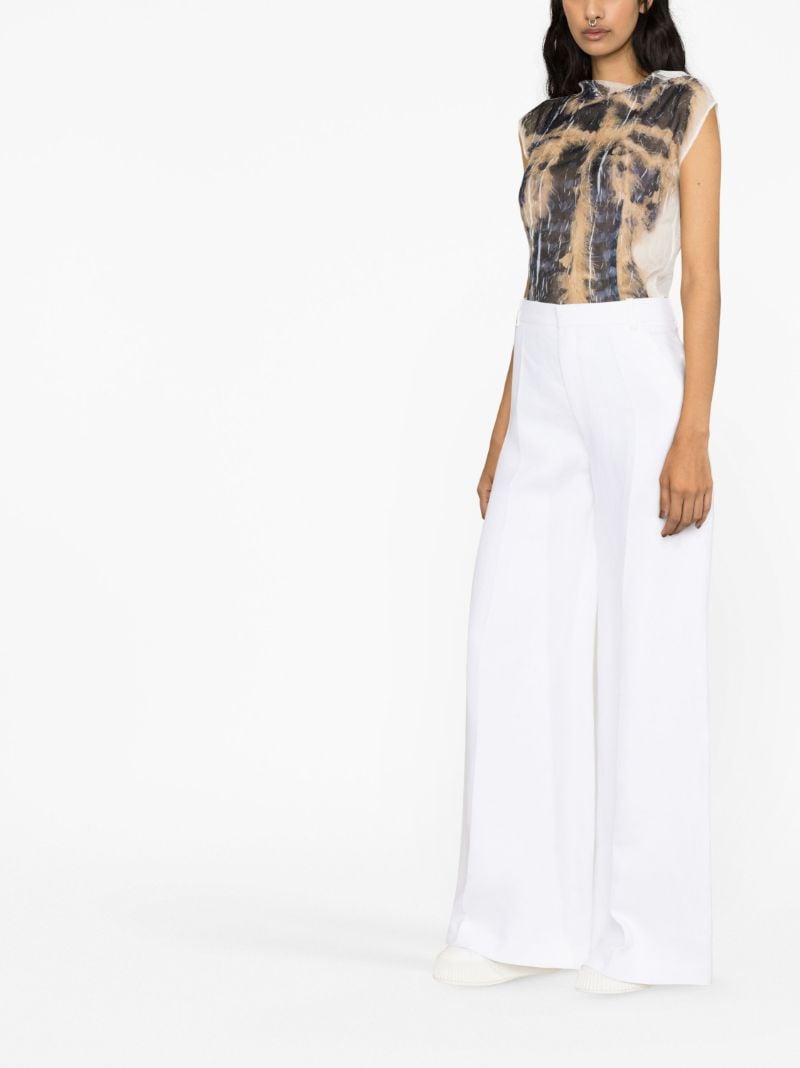 White Wide-leg Trousers