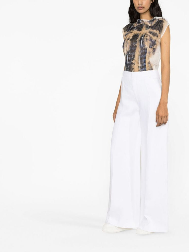White Wide-leg Trousers