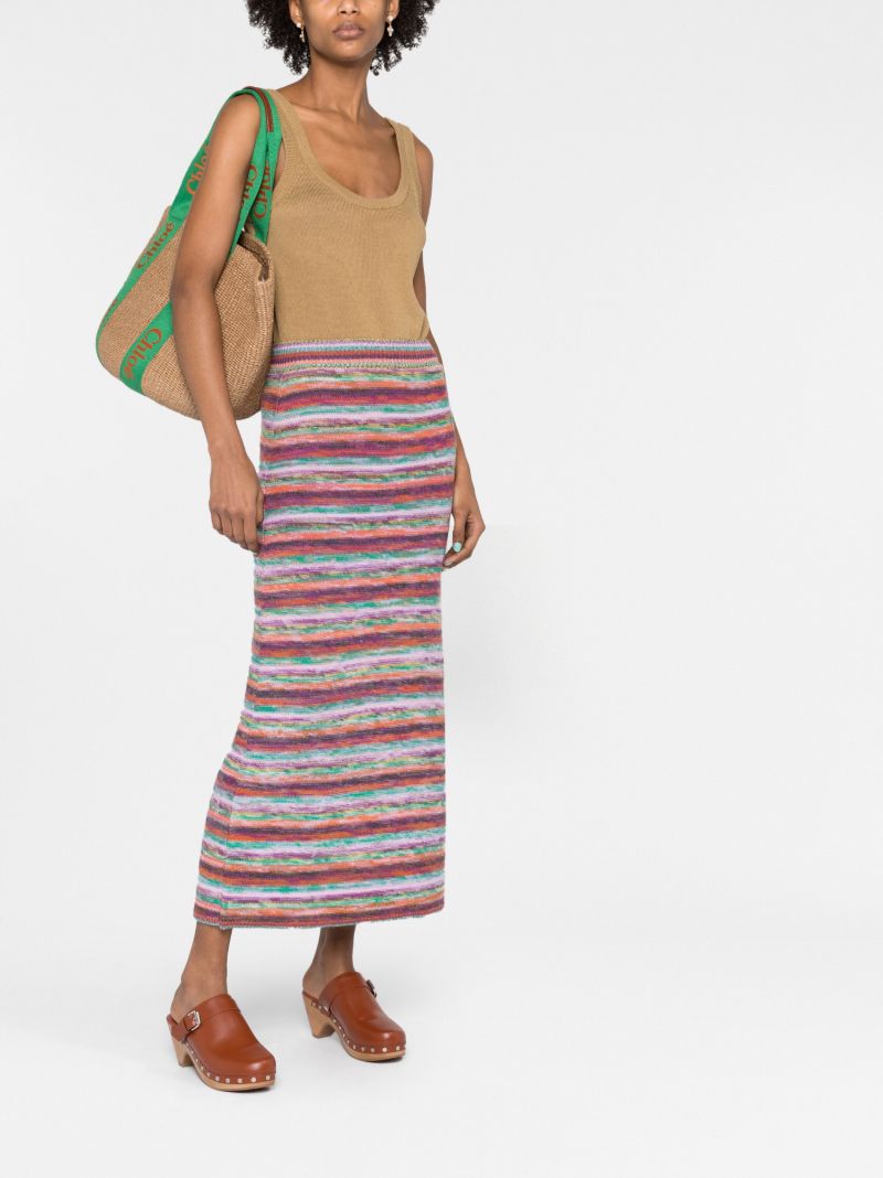 Multicolour Striped Knit Skirt
