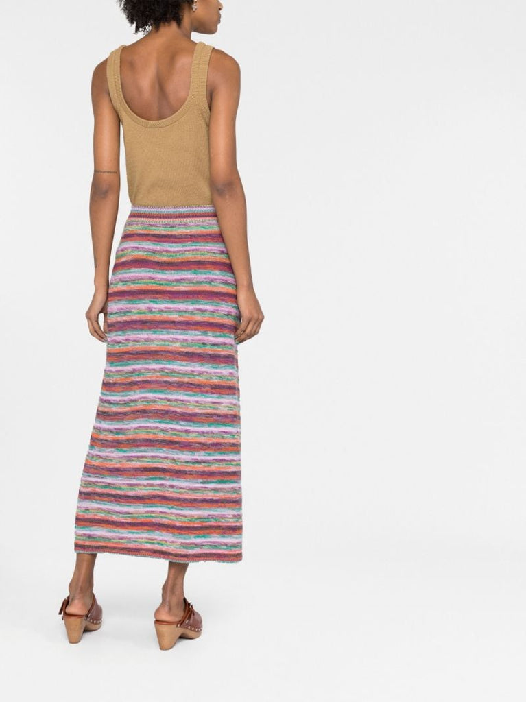 Multicolour Striped Knit Skirt