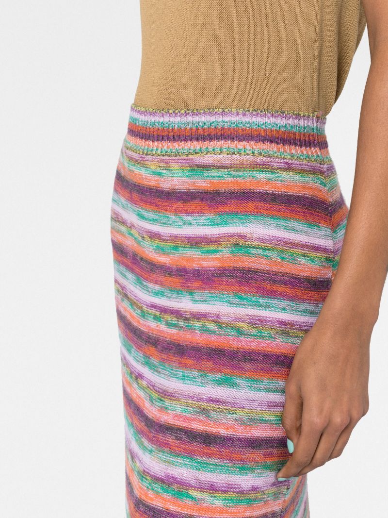 Multicolour Striped Knit Skirt