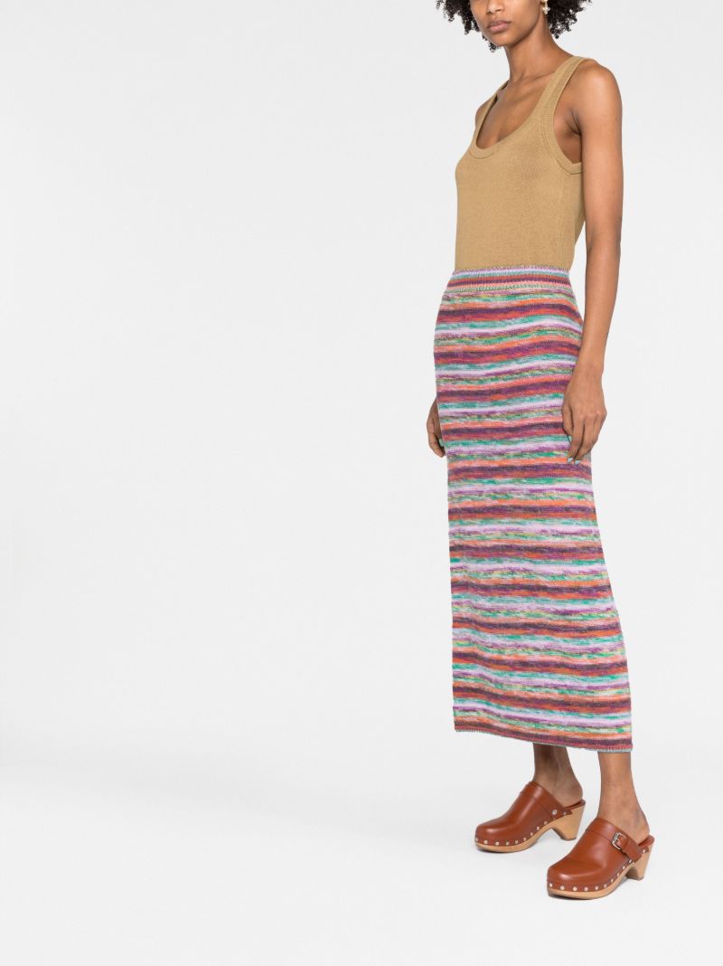 Multicolour Striped Knit Skirt