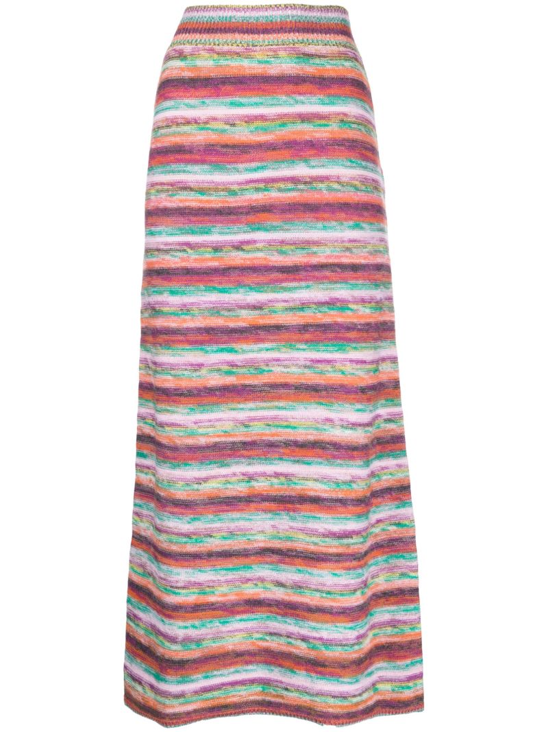Multicolour Striped Knit Skirt