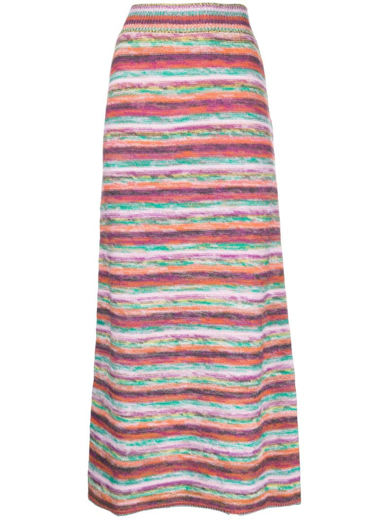 Multicolour Striped Knit Skirt