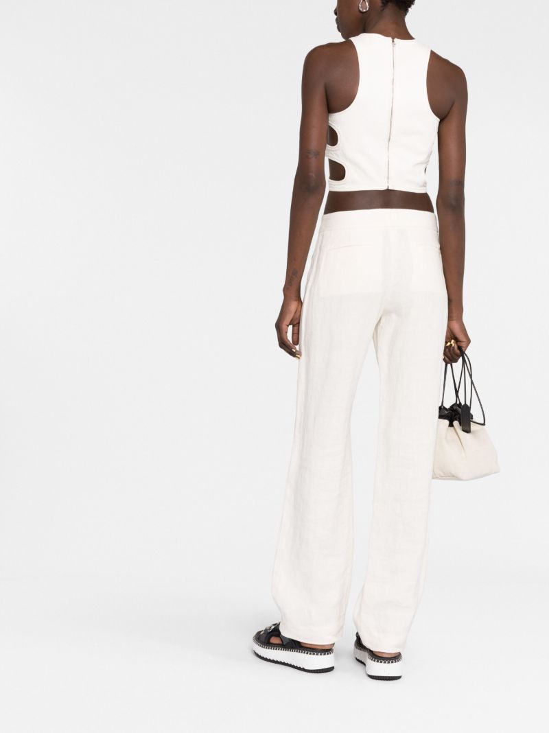 White Cut-out Cropped Top
