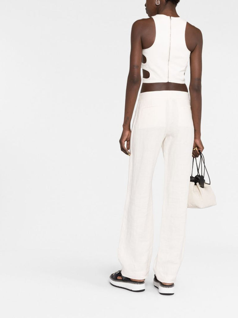 White Cut-out Cropped Top