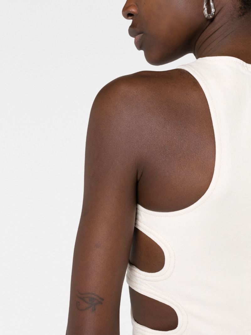 White Cut-out Cropped Top