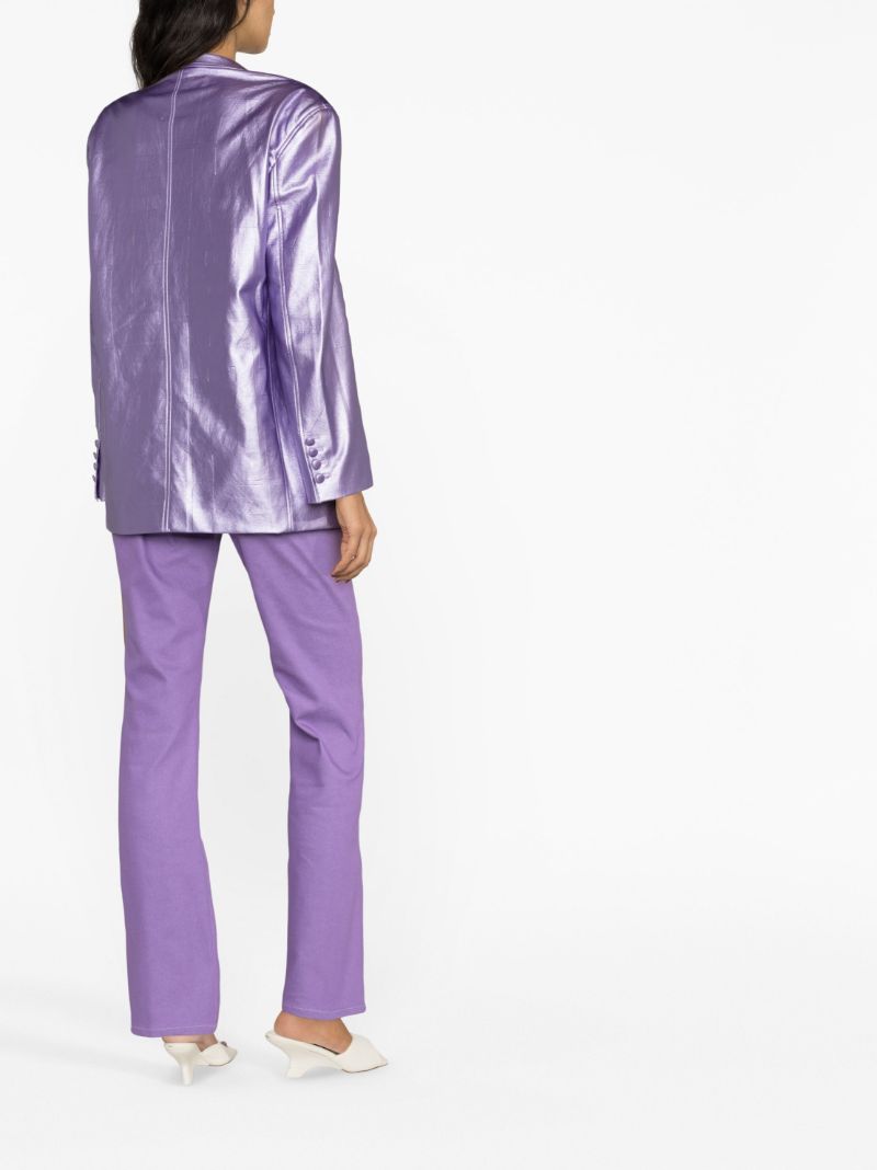 Purple Catherine Embossed Faux-leather Blazer